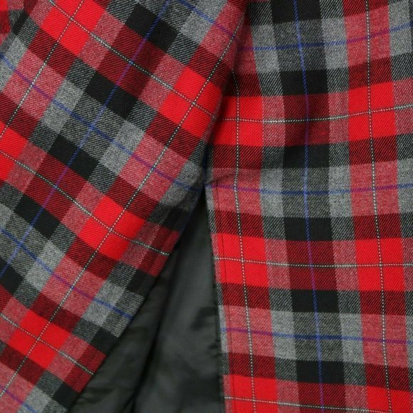 Crazy Horse Liz‎ Claiborne Maxi Long Skirt Red Gray Black Plaid 16 - Picture 6 of 12